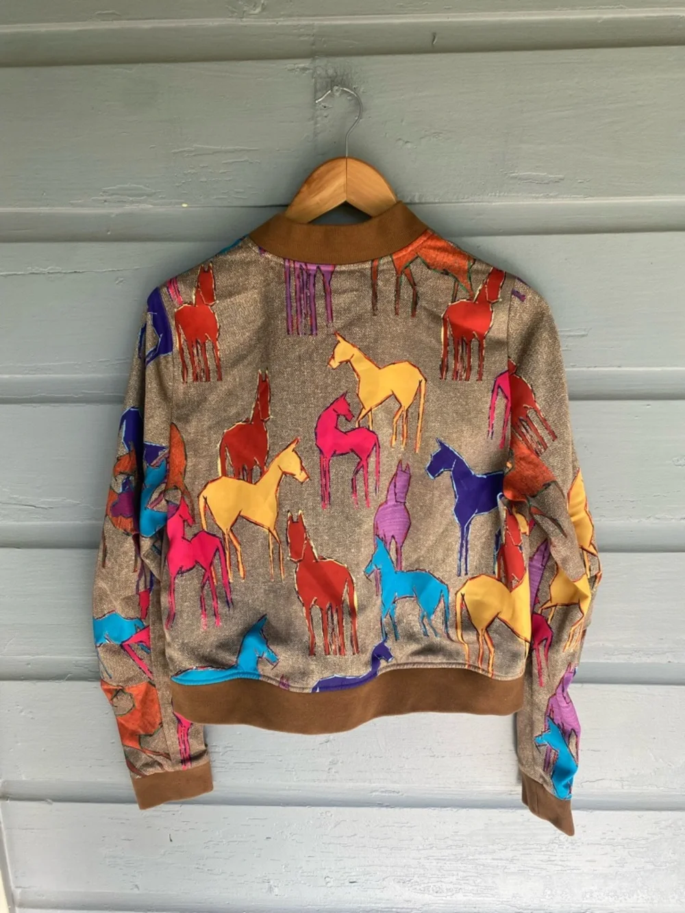 Alana Kay Art REVERSIBLE BOMBER JACKET Small Wild Horse Print - Picture 4 of 6